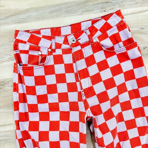 The Ragged Priest Rook Orange Checkered Jeans Size 28 great condition - Picture 7 of 10